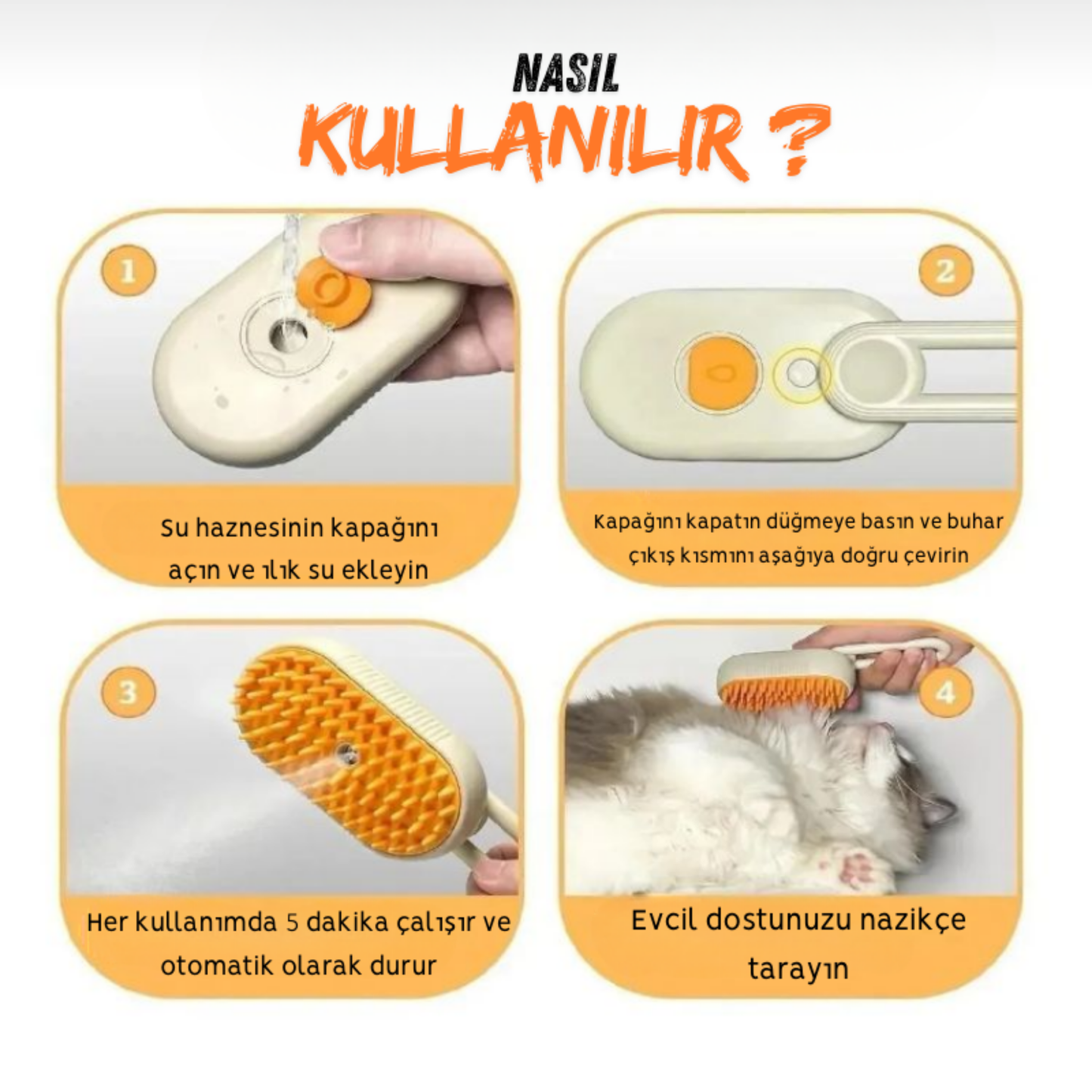 Buharlı Tüy Toplayıcı Pet Tarağı